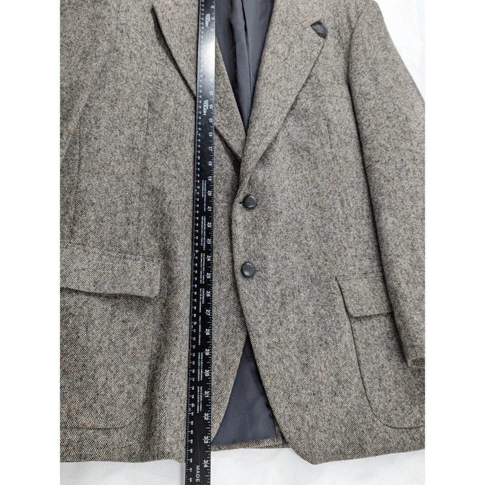 46L Farah Elbow Patch Mens Wool Tweed‎ Ranch Western 2 Button Blazer Sport Coat